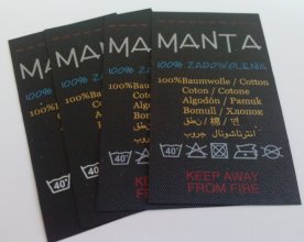 przykładowy nadruk na taśmie poliestrowej czarnej